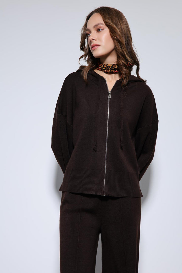 ANT Antioch Coffee Hooded Top and Wide Leg Knit Set - Minneapolis