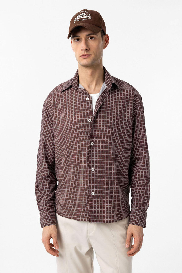 ANT Antioch Coffee Checkered Men's Relaxed Fit Shirt - Seattle