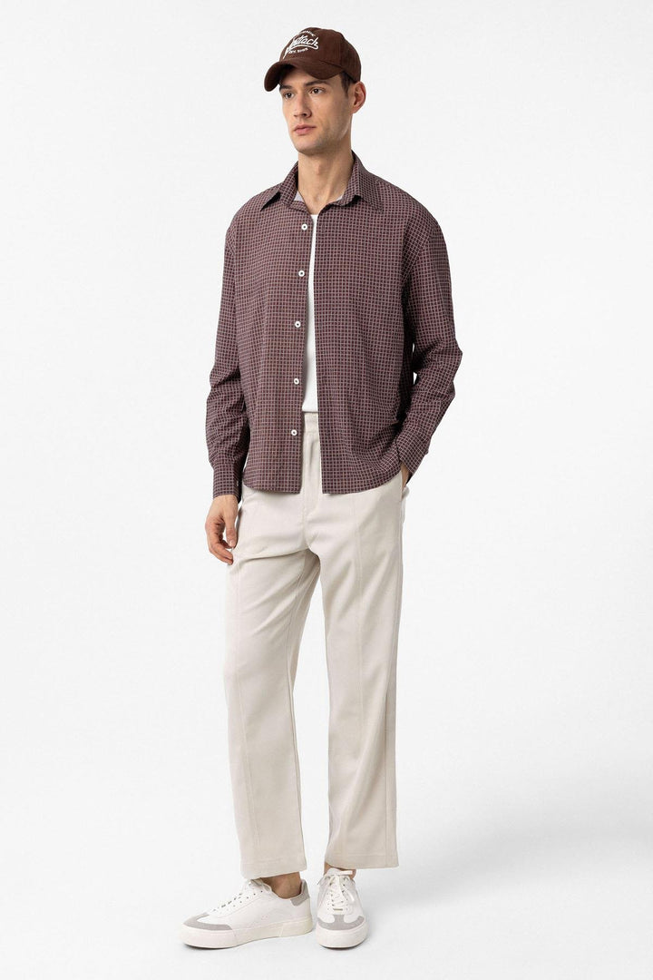 ANT Antioch Coffee Checkered Men's Relaxed Fit Shirt - Seattle