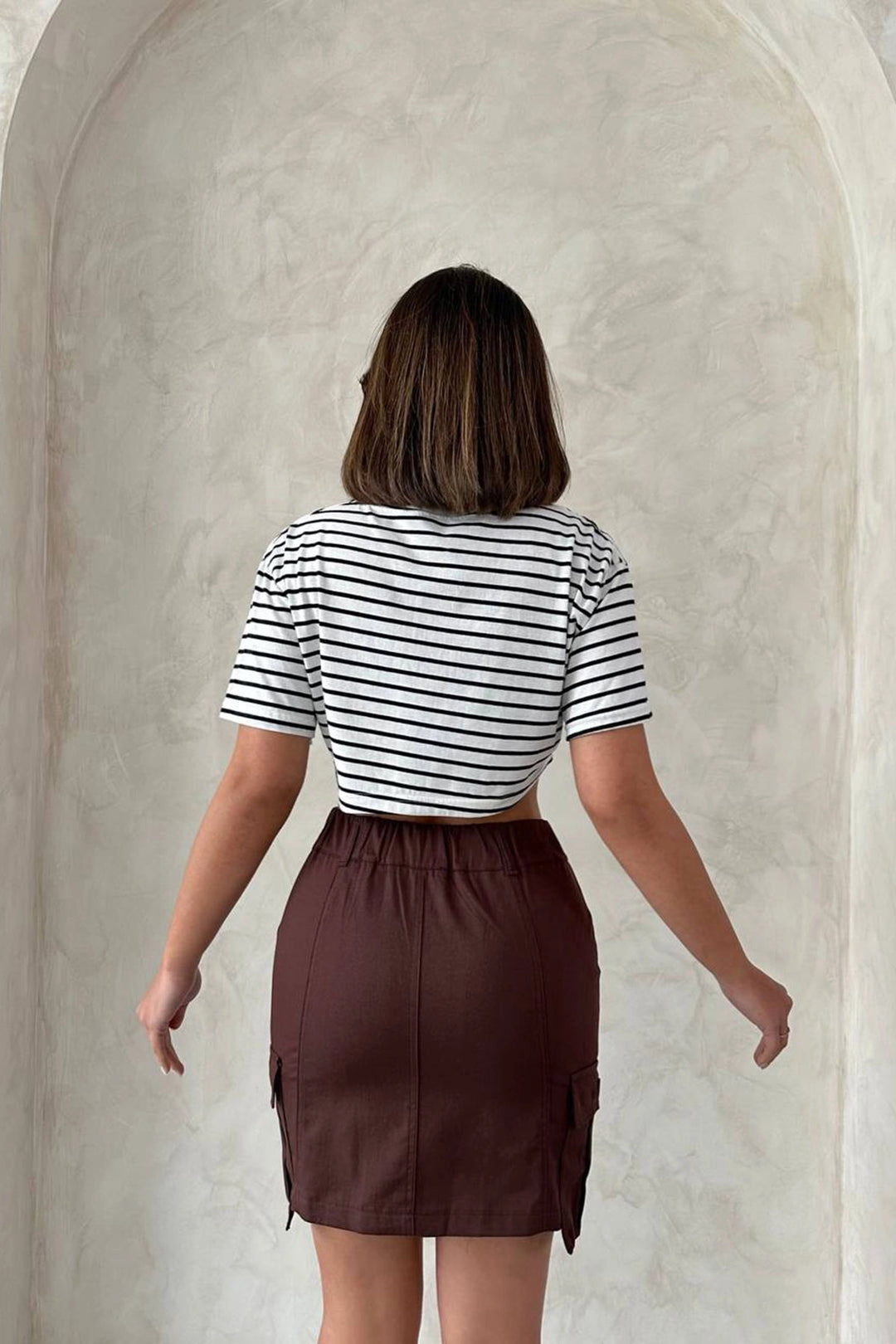 Coffee Cargo Pocket Woven Skirt BCHN-2525020 - Mansfield