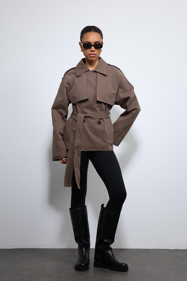 ANT Antioch Kahve Kemerli Kısa Trençkot - Roquetas de Mar