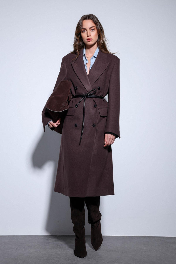 ANT Antioch Coffee Belted Wrap Women's Coat - Torrelavega