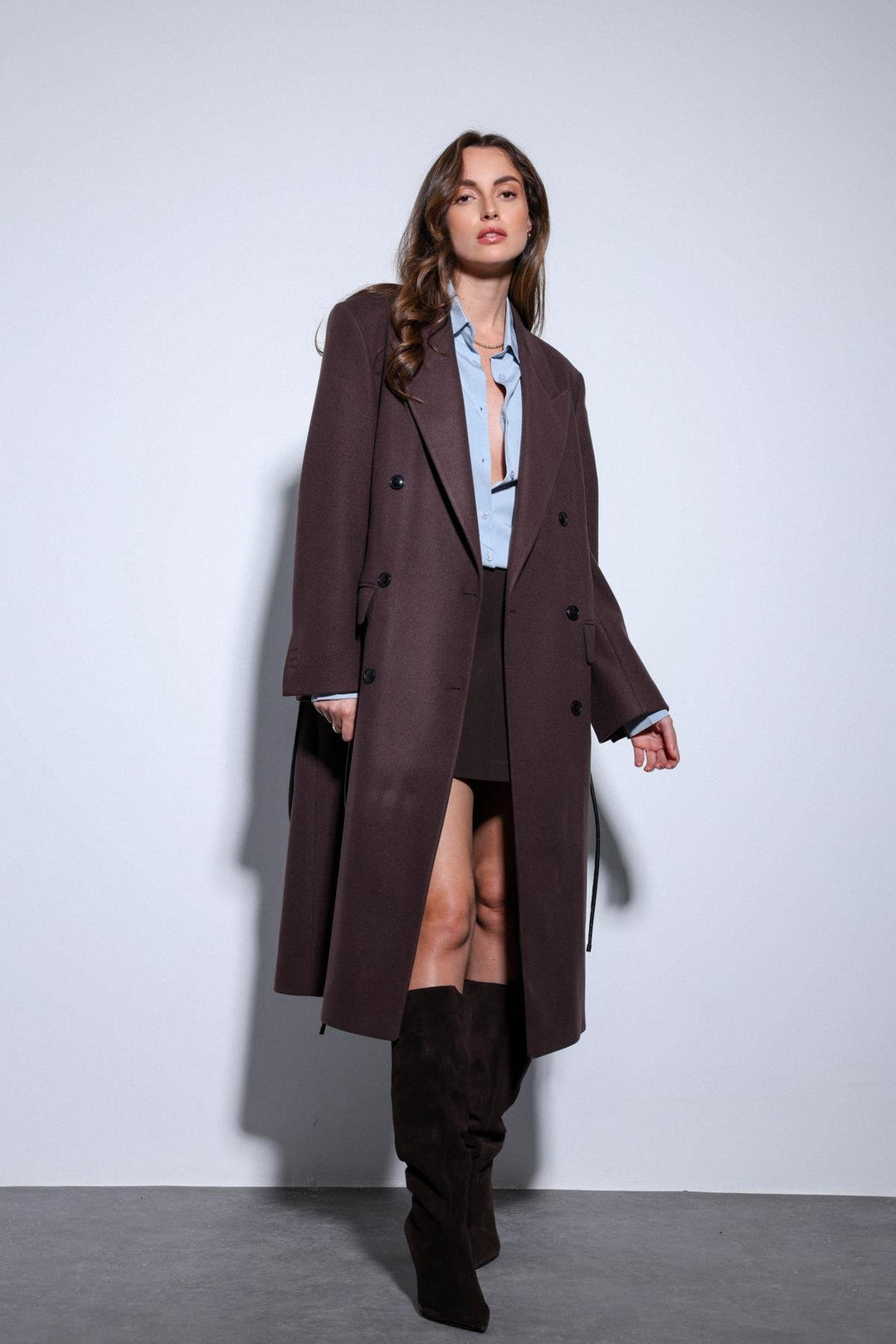 ANT Antioch Coffee Belted Wrap Women's Coat - Torrelavega