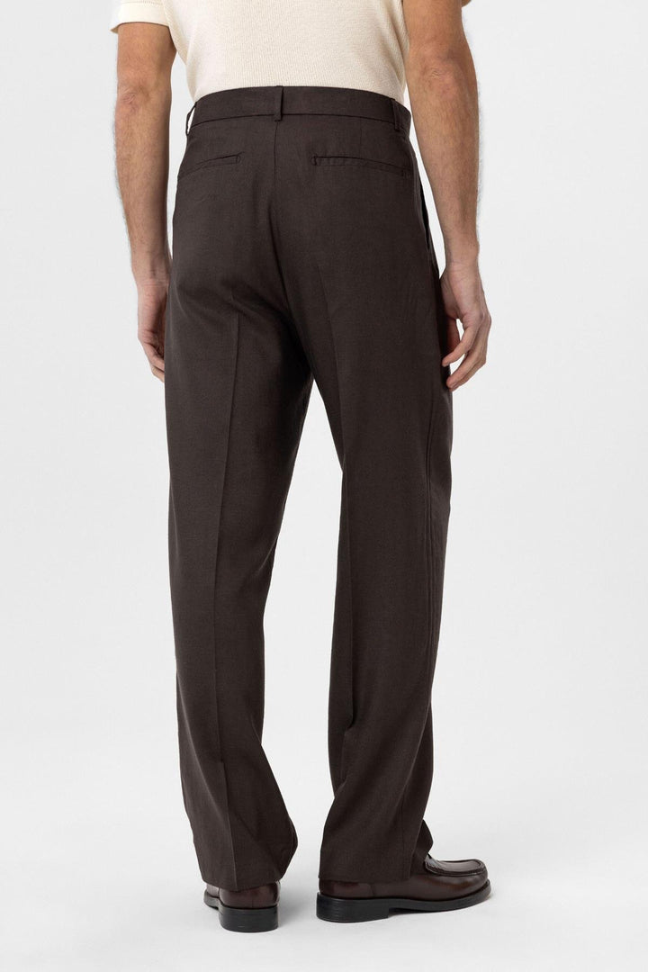 ANT Antioch Kahve Keten Karışımlı Erkek Baggy Pantolon - Piedras Negras