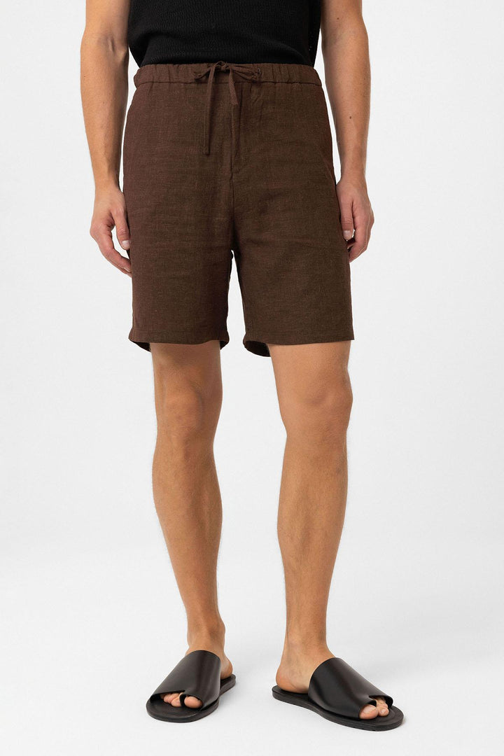 ANT Antioch Coffee Linen Blend Men's Shorts - Sesimbra