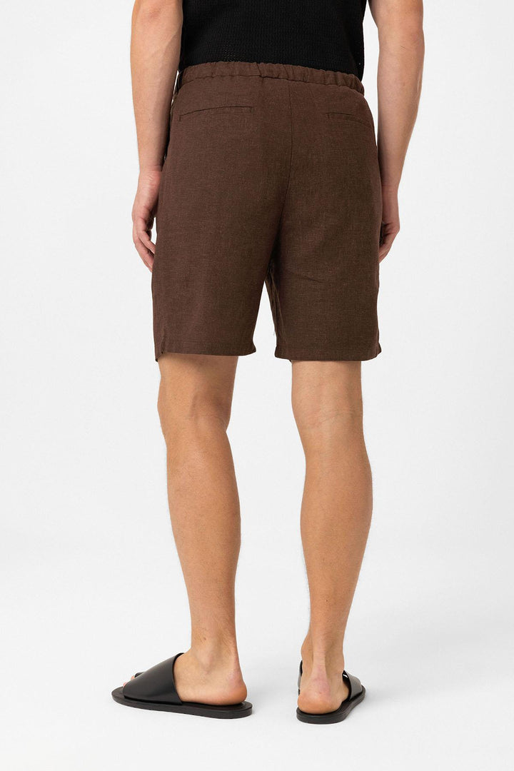 ANT Antioch Coffee Linen Blend Men's Shorts - Sesimbra