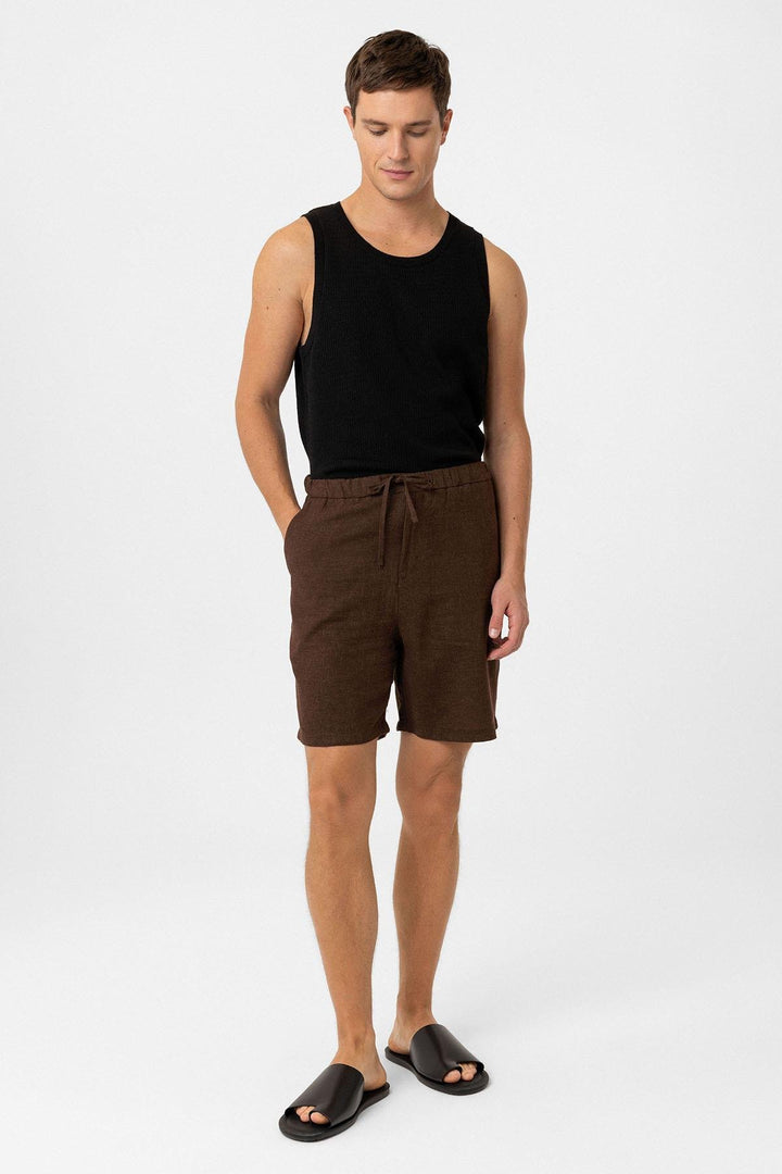 ANT Antioch Coffee Linen Blend Men's Shorts - Sesimbra