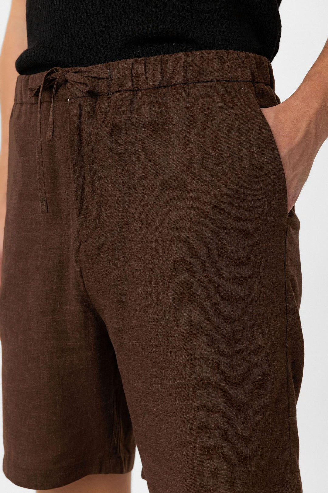ANT Antioch Coffee Linen Blend Men's Shorts - Sesimbra