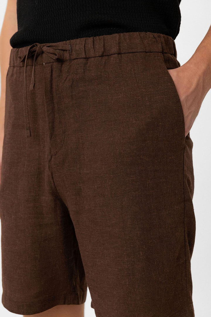 ANT Antioch Coffee Linen Blend Men's Shorts - Sesimbra