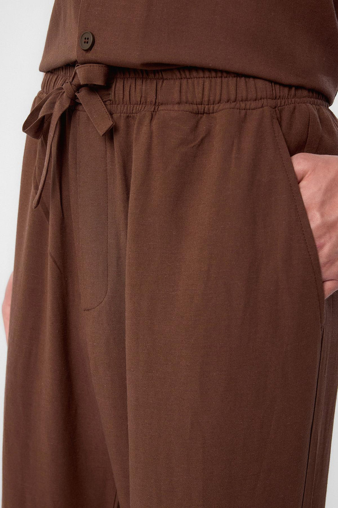 ANT Antioch Coffee Linen Blend Jogger Men's Pants - Varese