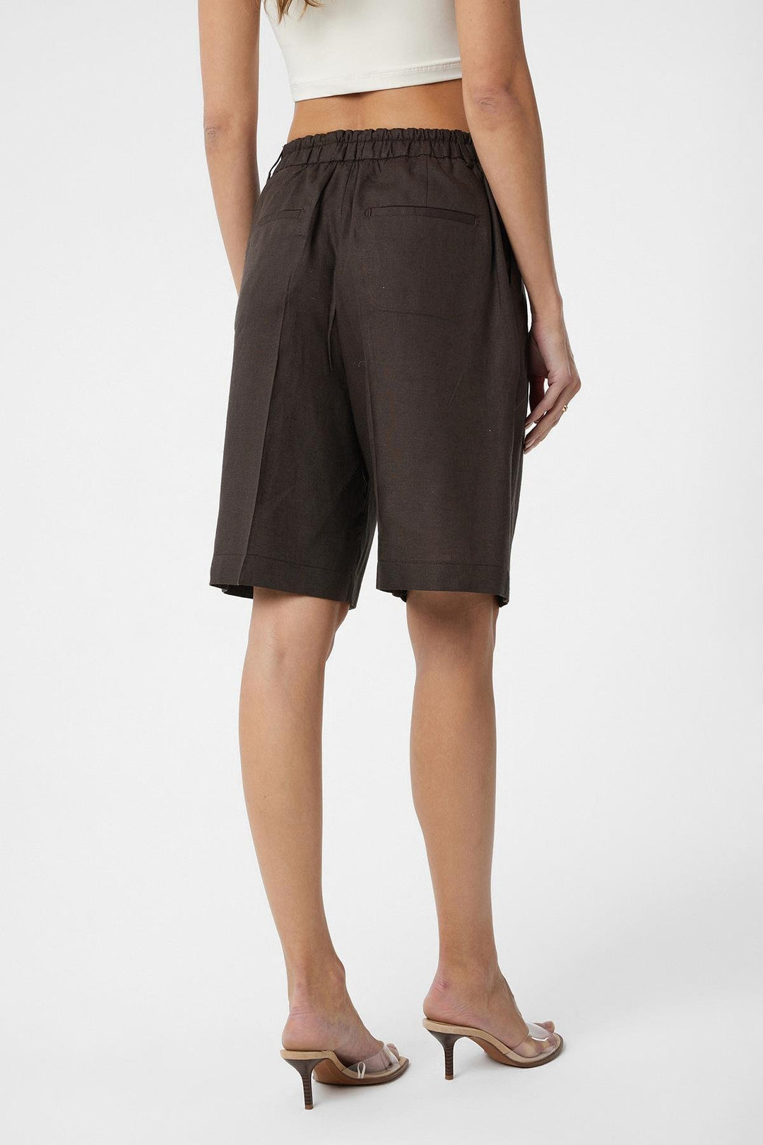 ANT Antioch Coffee Linen Blend Women's Bermuda Shorts - Dachau