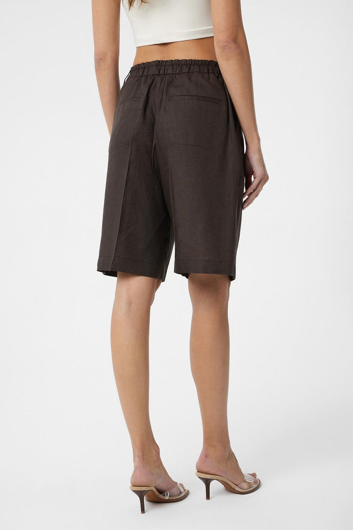 ANT Antioch Coffee Linen Blend Women's Bermuda Shorts - Dachau