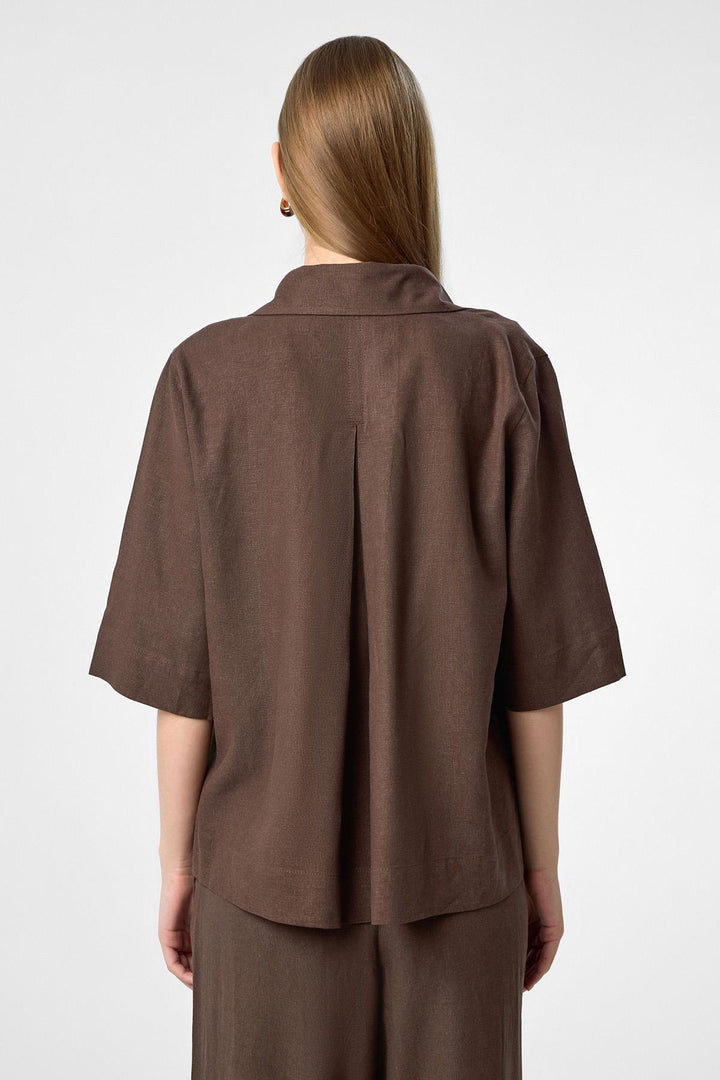 ANT Antioch Coffee Linen Blend Women's Shirt - Aguascalientes