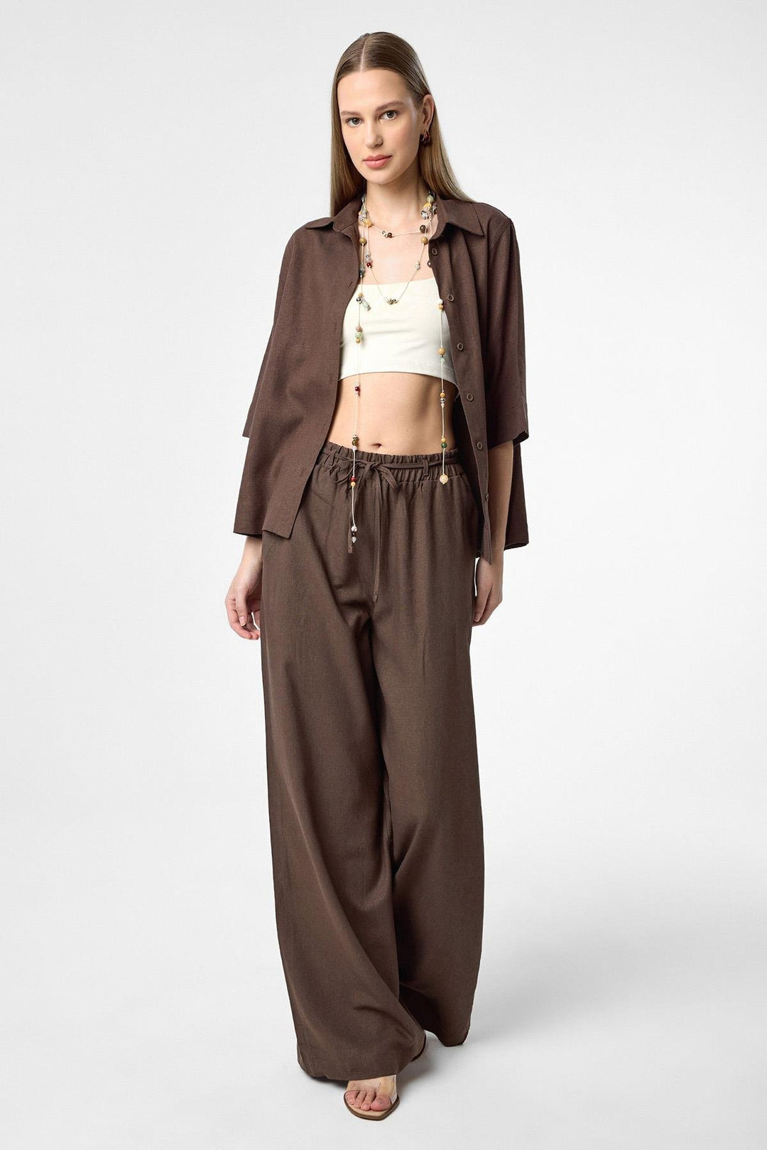 ANT Antioch Coffee Linen Blend Women's Shirt - Aguascalientes