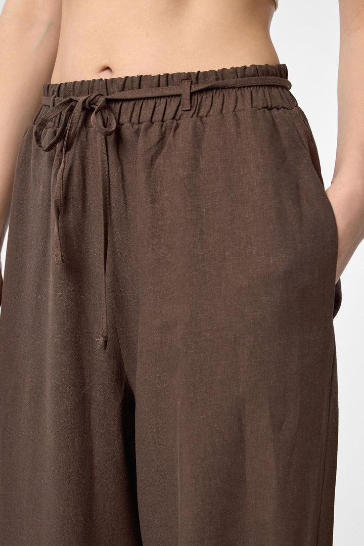 ANT Antioch Coffee Linen Blend Women's Pants - Bethesda