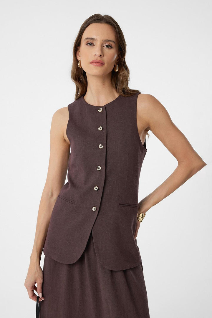 ANT Antioch Coffee Chain Mixed Women's Long Vest - Renton