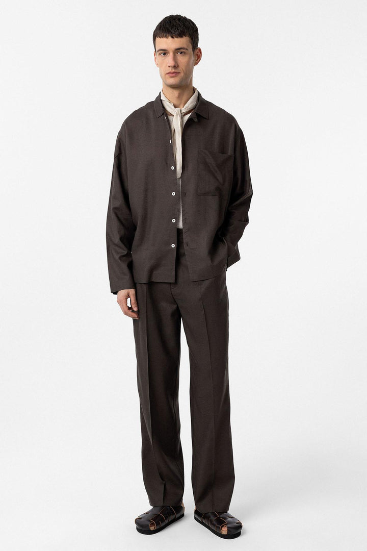 ANT Antioch Coffee Linen Blend Relax Fit Men's Shirt - Gifhorn