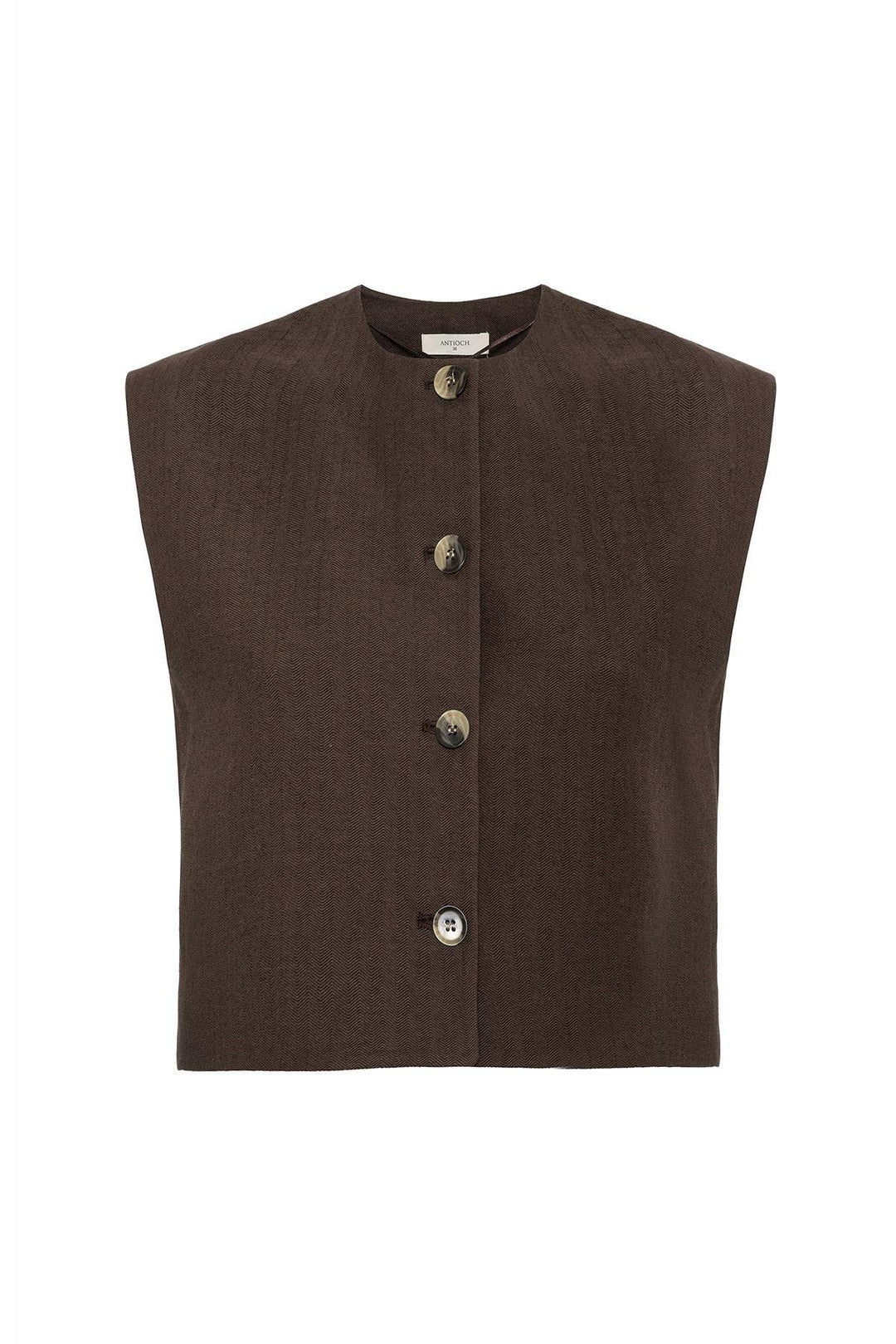 ANT Antioch Coffee Linen Blend Relax Fit Women's Vest - Lowestoft