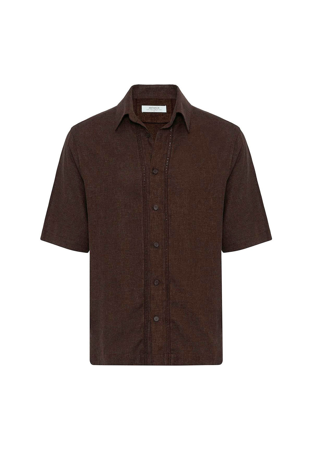 ANT Antioch Coffee Linen Blend Relaxed Fit Men's Shirt - Rechytsa