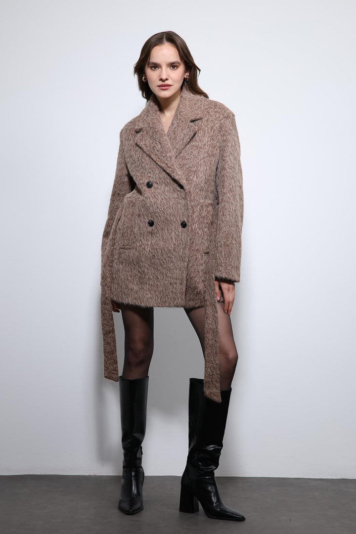 ANT Antioch Coffee Short Faux Fur Coat - Northbrook