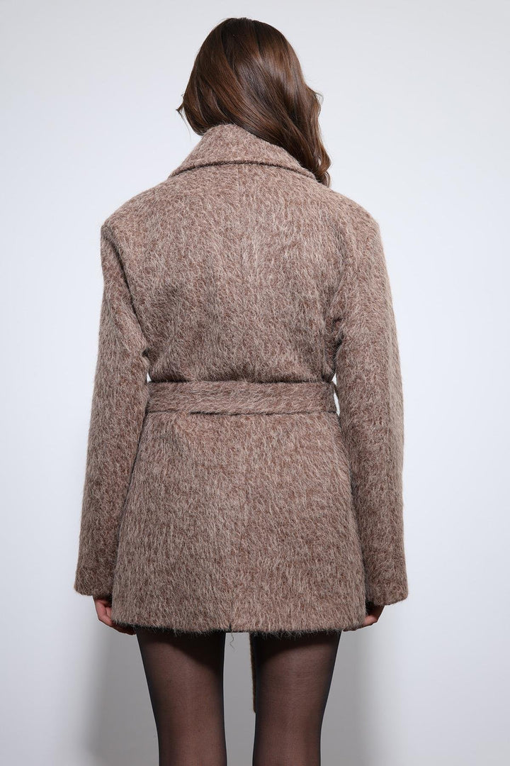 ANT Antioch Coffee Short Faux Fur Coat - Northbrook