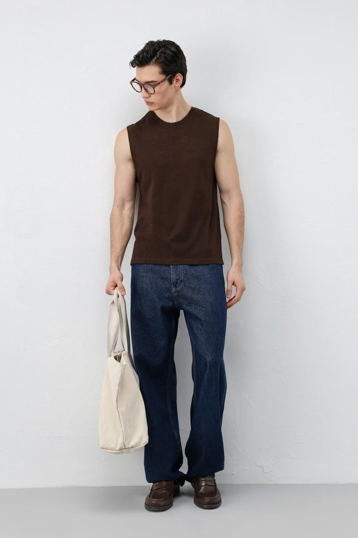 ANT Antioch Kahve Kolsuz Erkek T-Shirt - London