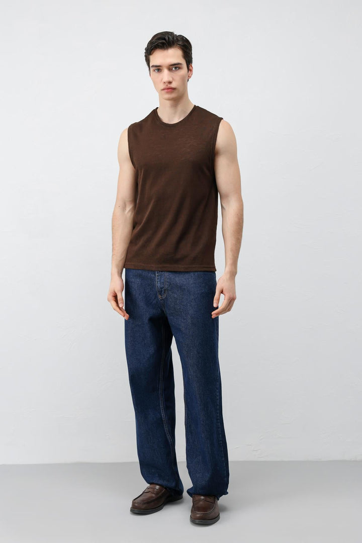 ANT Antioch Kahve Kolsuz Erkek T-Shirt - London