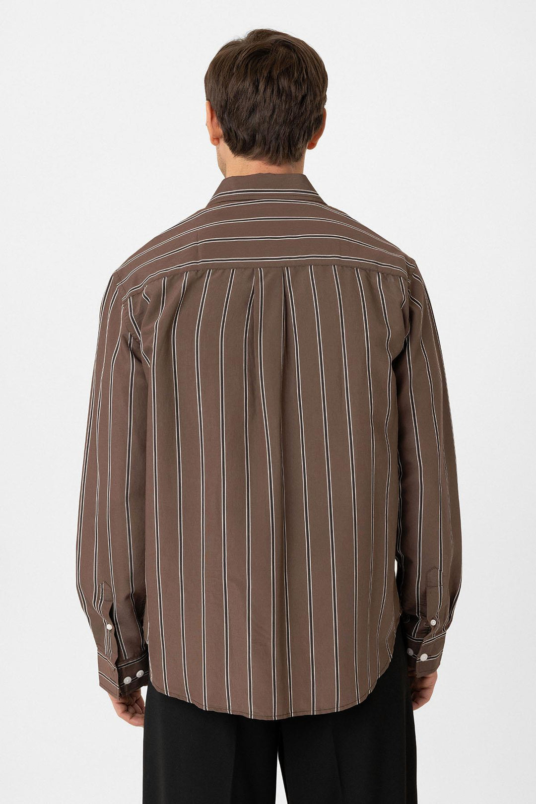 ANT Antioch Coffee Contrast Striped Men's Shirt - Fontana