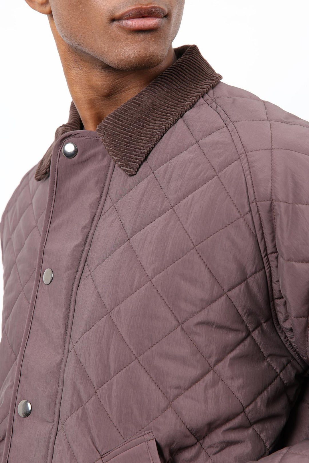 ANT Antioch Coffee Contrast Collar Baklava Pattern Men's Jacket - Marietta