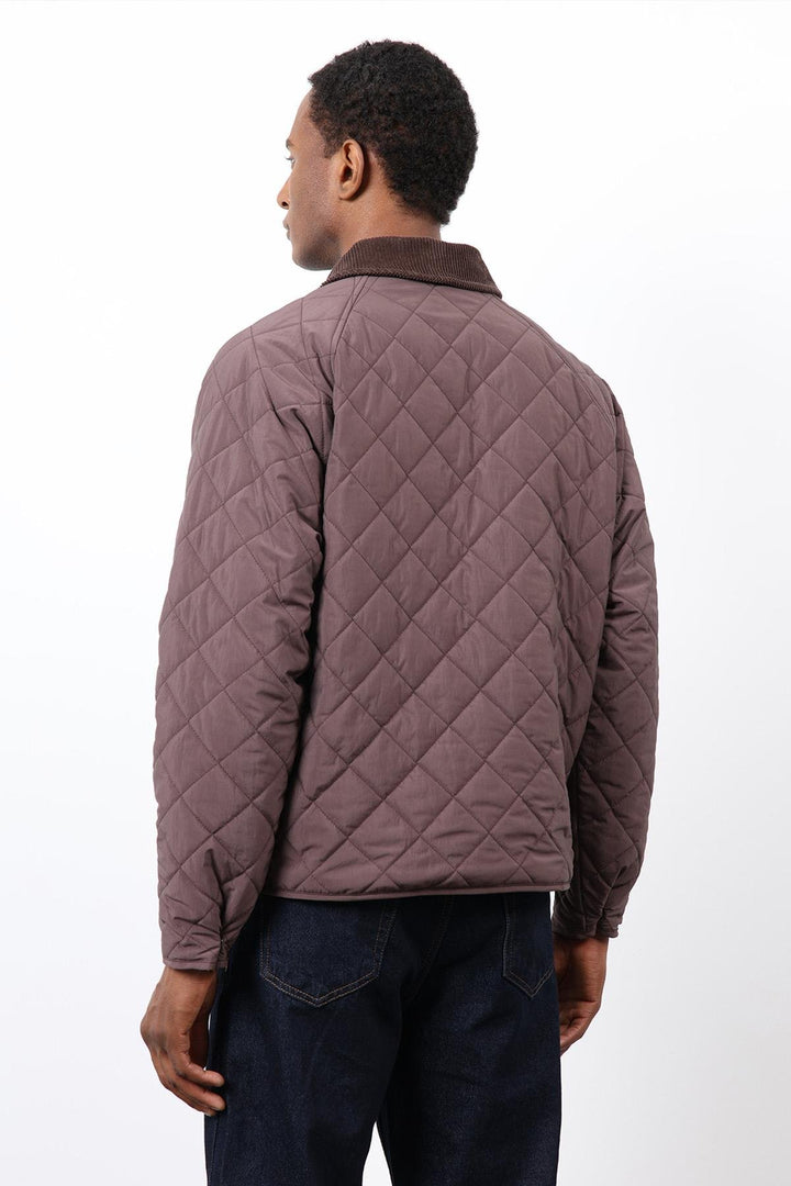 ANT Antioch Coffee Contrast Collar Baklava Pattern Men's Jacket - Marietta