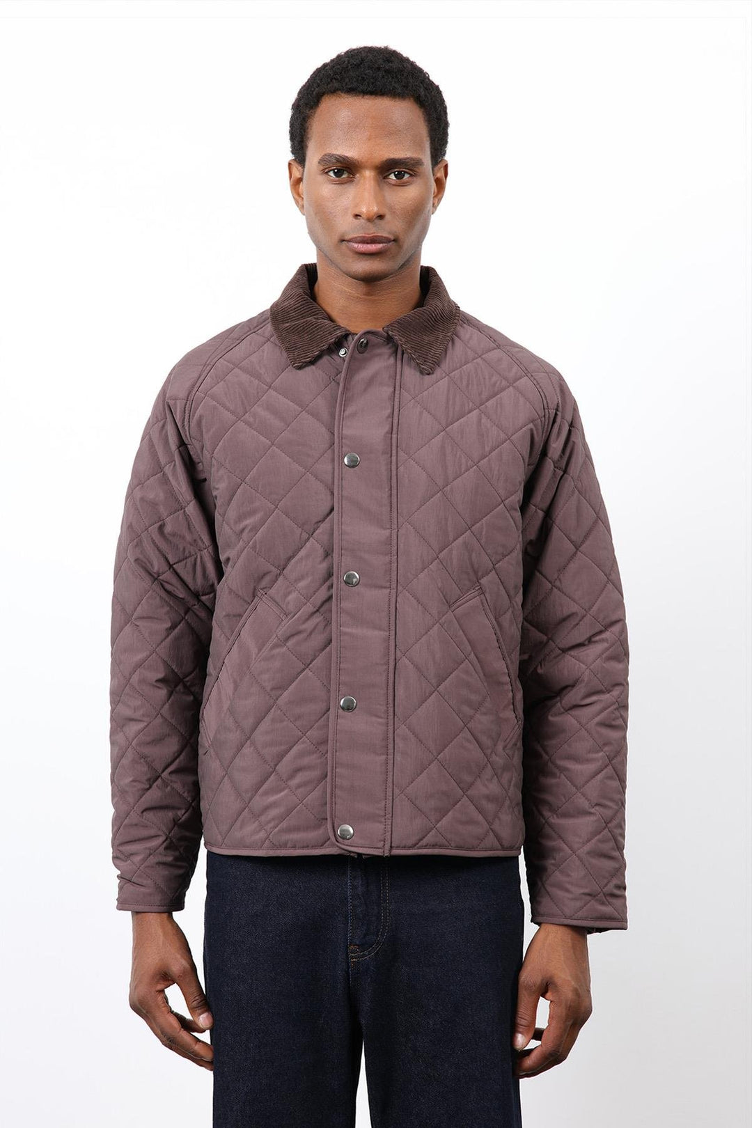 ANT Antioch Coffee Contrast Collar Baklava Pattern Men's Jacket - Marietta