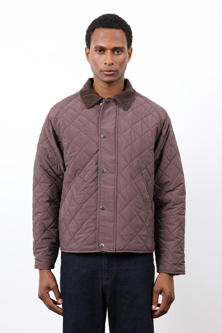 ANT Antioch Coffee Contrast Collar Baklava Pattern Men's Jacket - Marietta