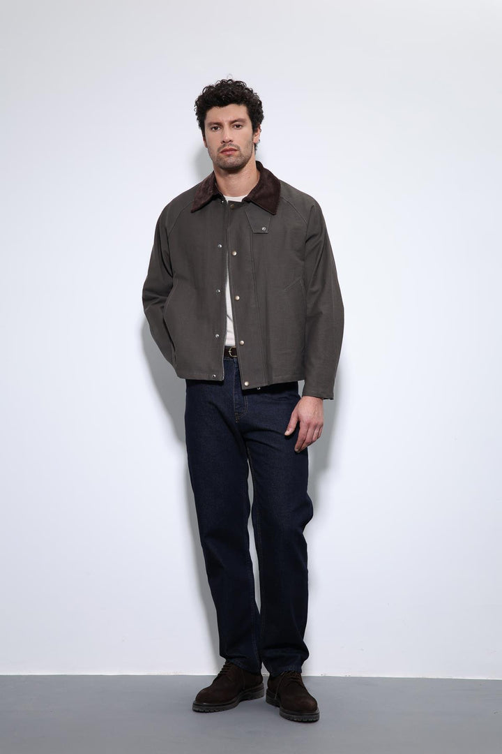 ANT Antioch Coffee Contrast Collar Men's Jacket - Aix-en-Provence