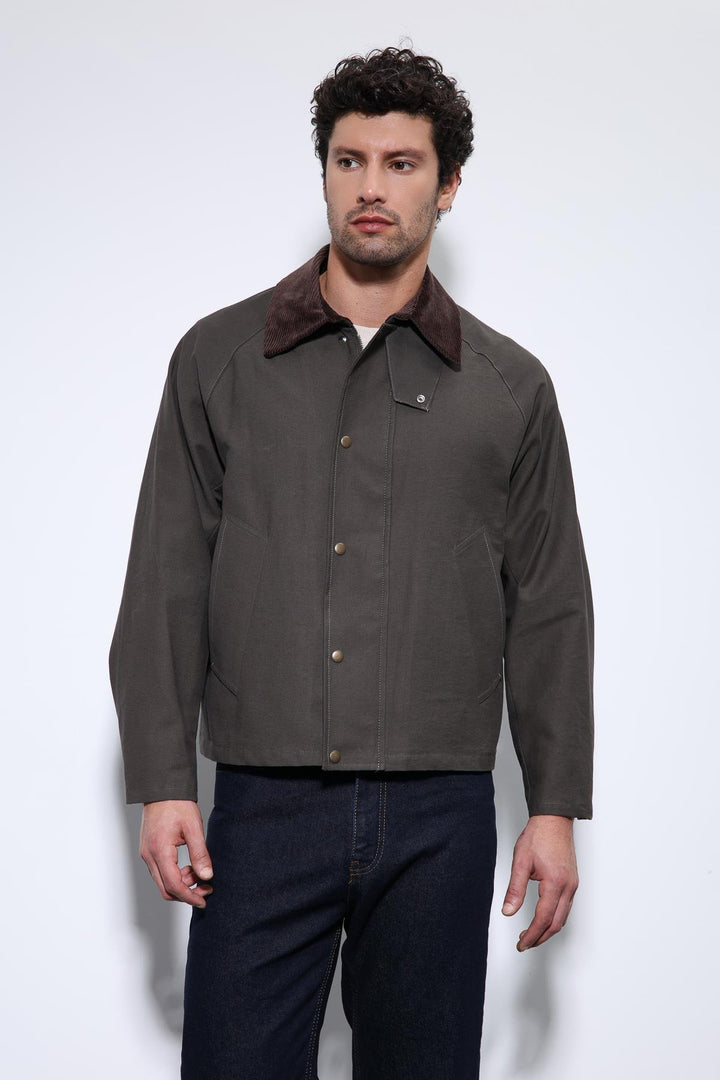 ANT Antioch Coffee Contrast Collar Men's Jacket - Aix-en-Provence