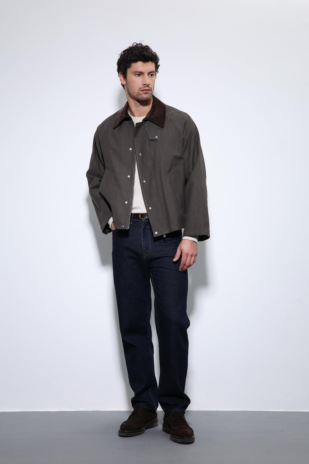 ANT Antioch Coffee Contrast Collar Men's Jacket - Aix-en-Provence