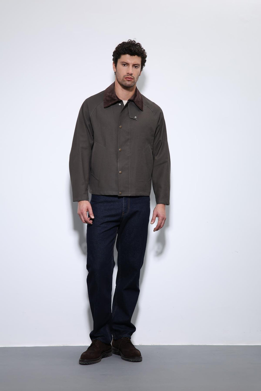 ANT Antioch Coffee Contrast Collar Men's Jacket - Aix-en-Provence