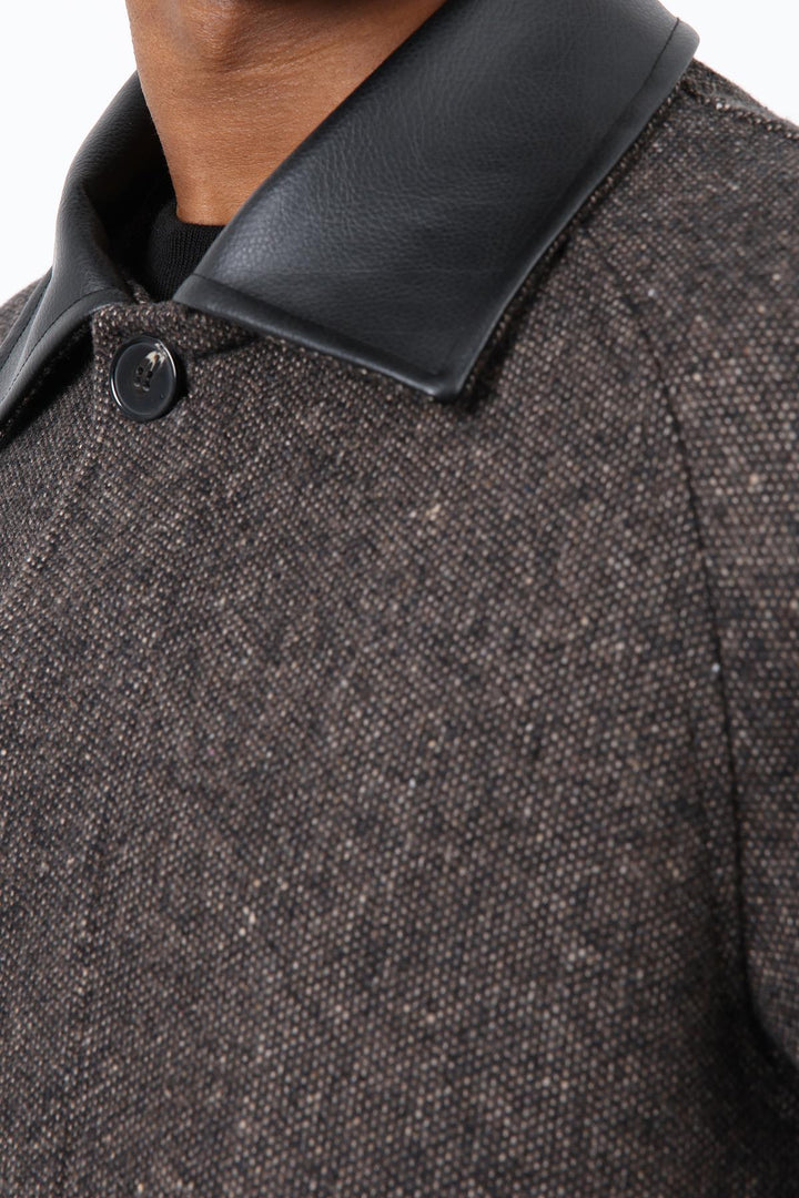 ANT Antioch Kahve Kontrast Yaka Erkek Kaban - Rome