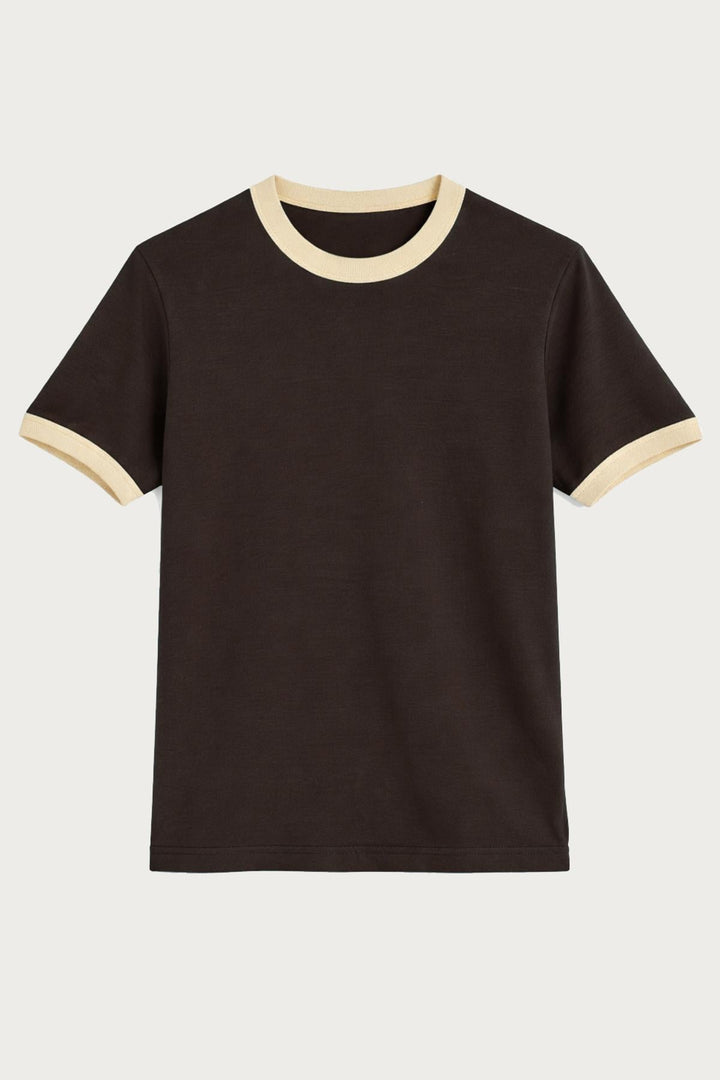 ANT Antioch Kahve Kontrast Yaka Erkek T-Shirt - Emmen