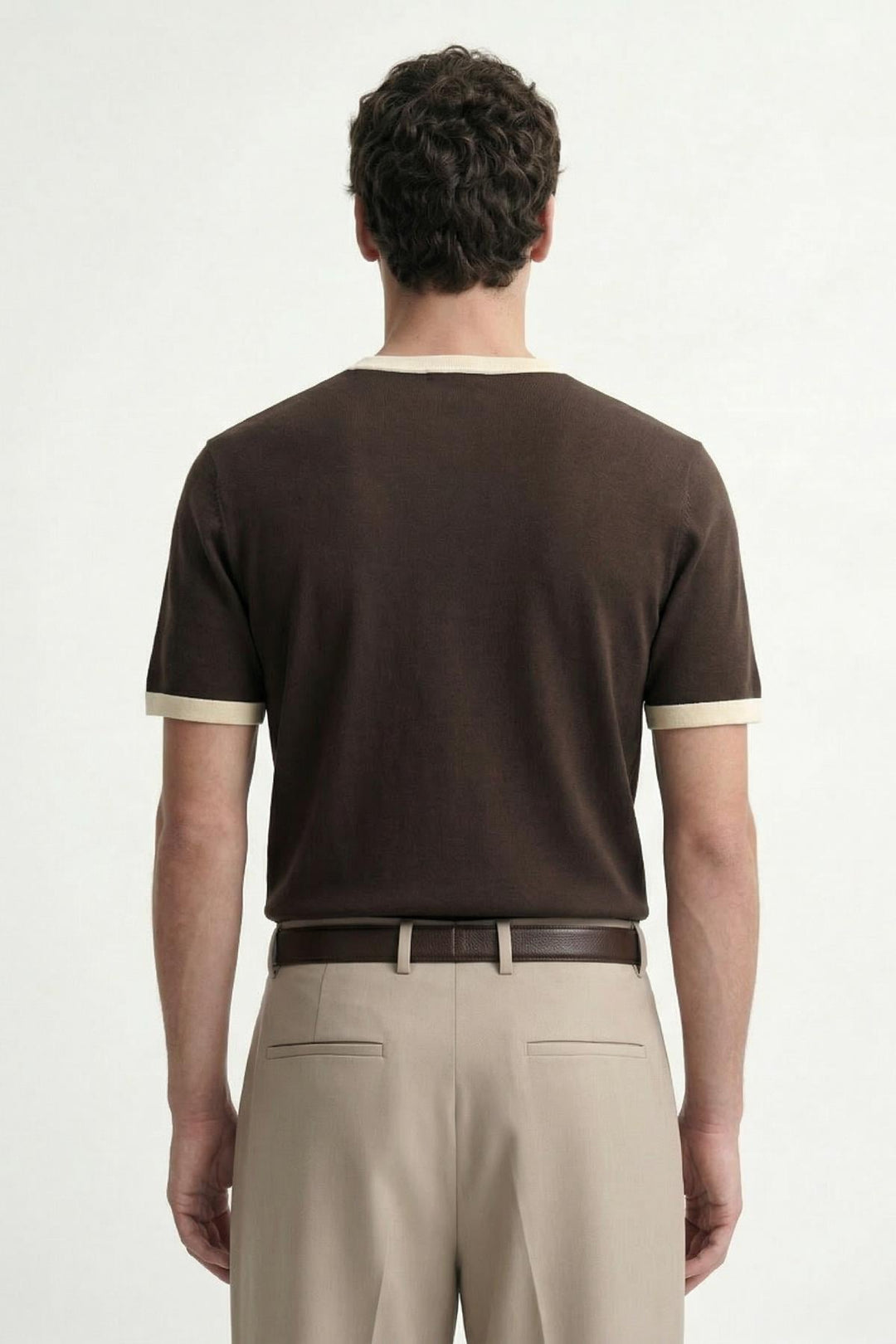 ANT Antioch Kahve Kontrast Yaka Erkek T-Shirt - Emmen