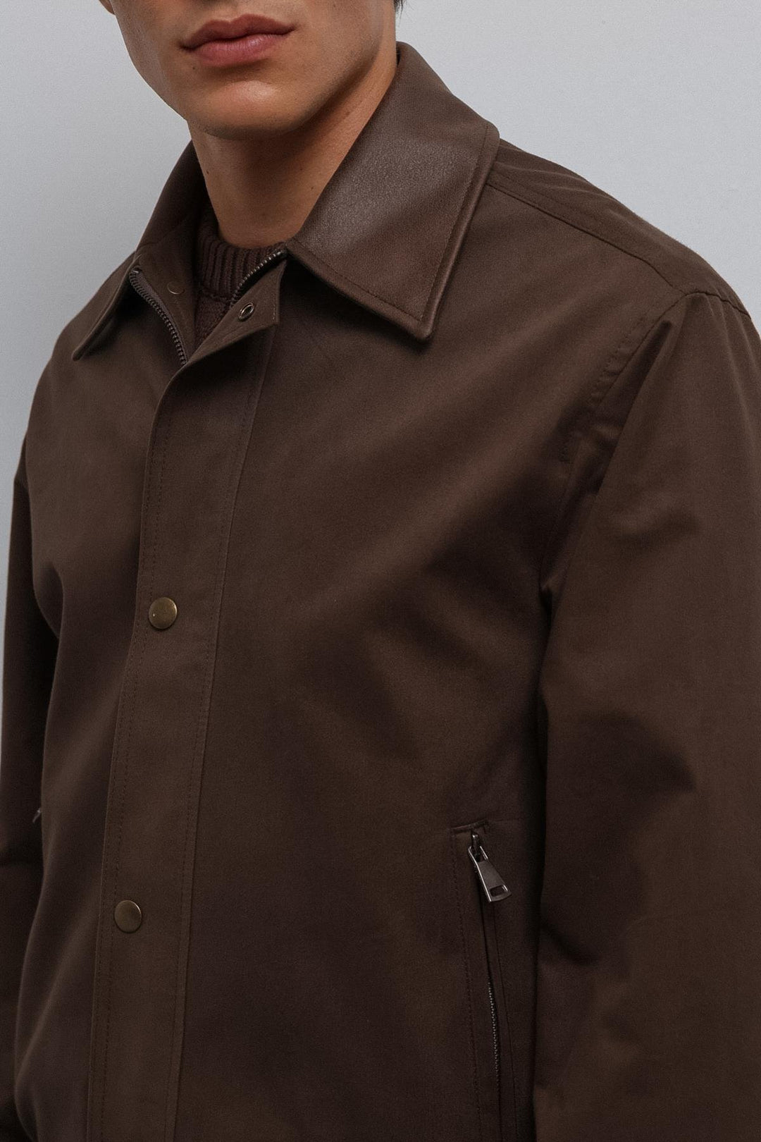 ANT Antioch Coffee Contrast Collar Technical Men's Coat - Dornbirn