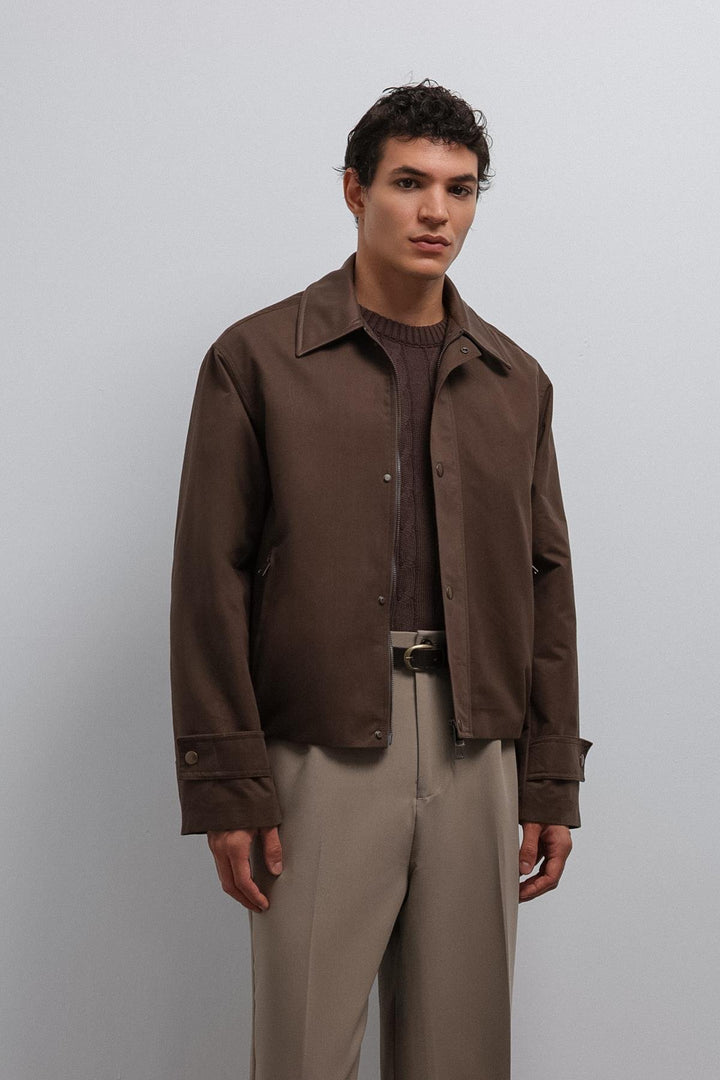 ANT Antioch Coffee Contrast Collar Technical Men's Coat - Dornbirn
