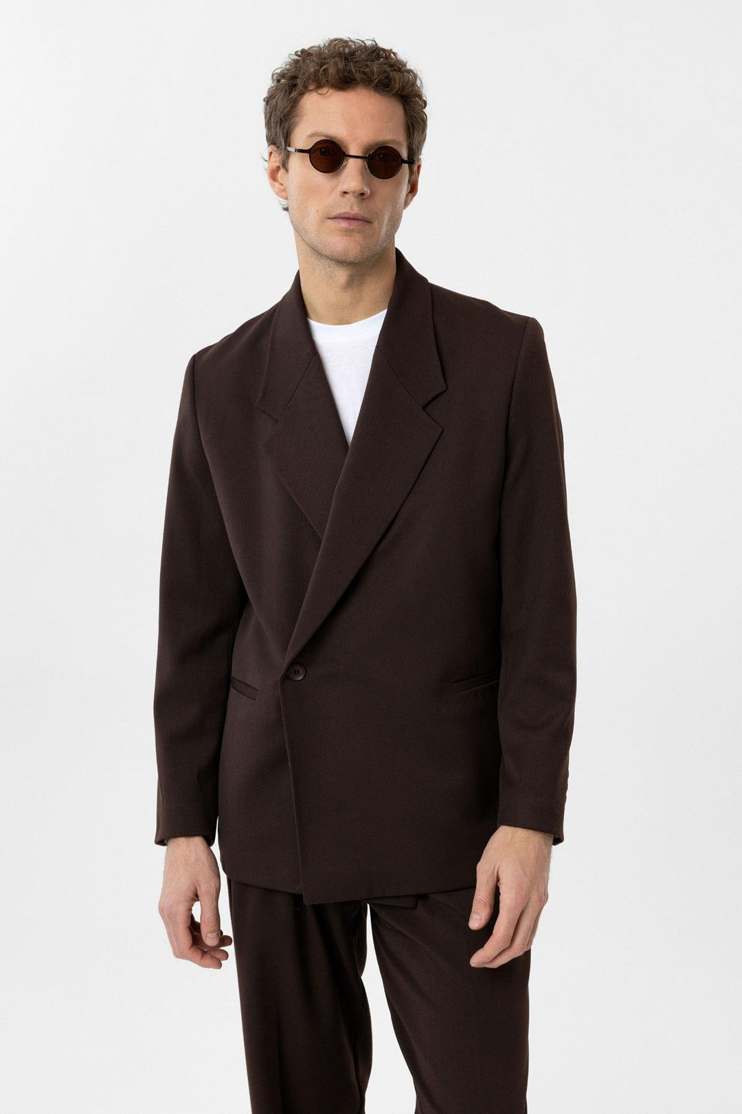 ANT Antioch Coffee Double Breasted Closure Flap Pocket Men's Blazer Jacket - Gillingham