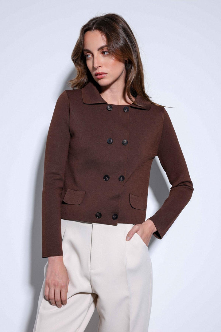 ANT Antioch Coffee Wrap Closure Women's Cardigan Sweater - Spring