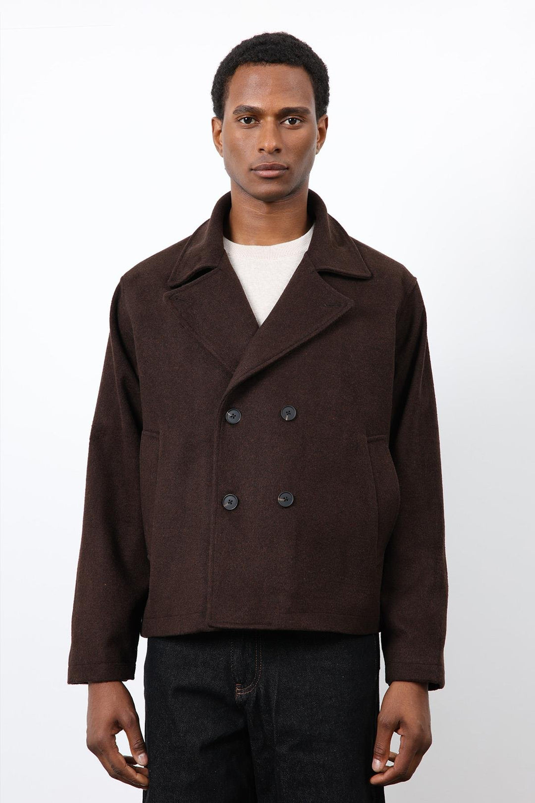 ANT Antioch Coffee Double-Breasted Short Men's Coat - Niederkassel
