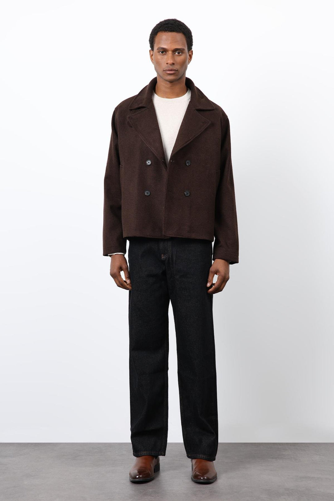 ANT Antioch Coffee Double-Breasted Short Men's Coat - Niederkassel