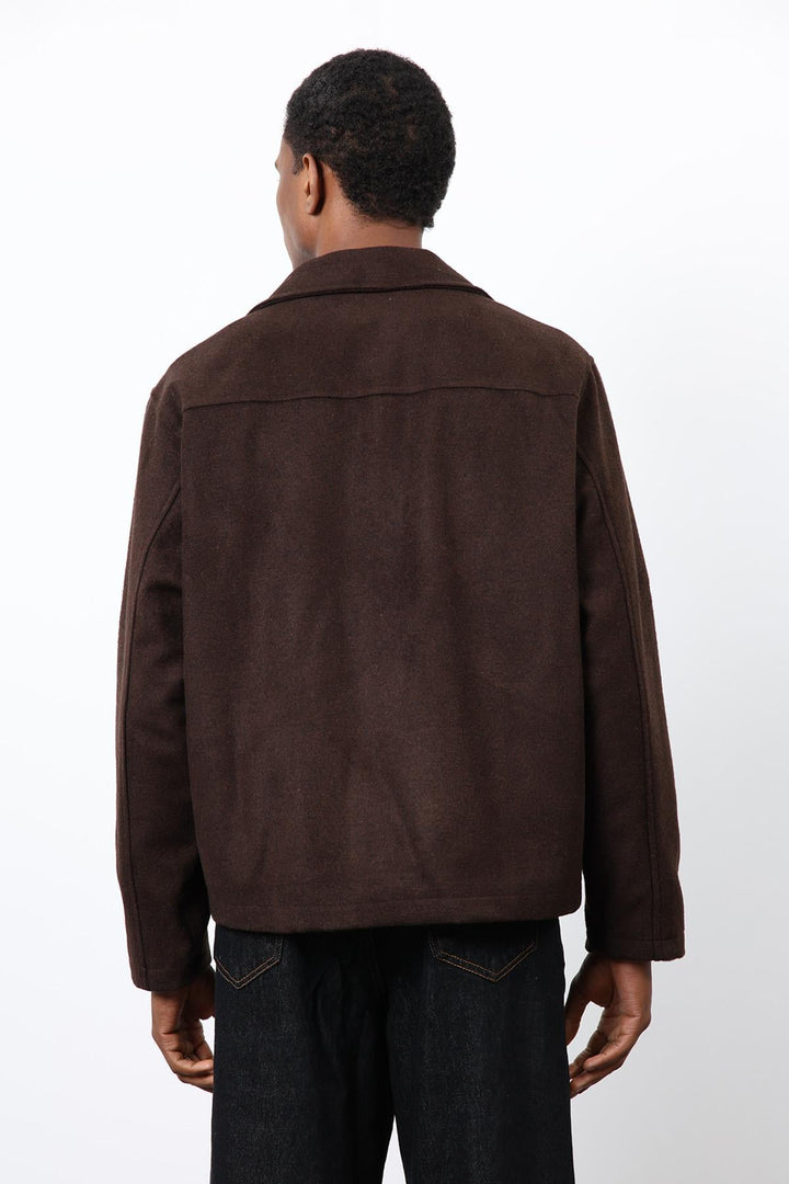 ANT Antioch Coffee Double-Breasted Short Men's Coat - Marion