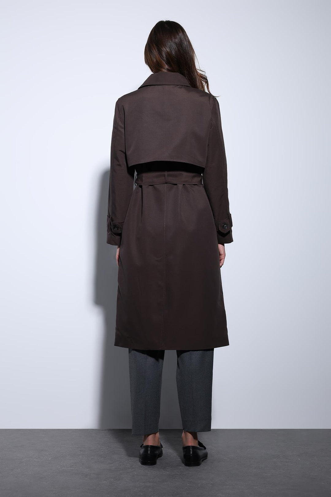 ANT Antioch Coffee Double-Breasted Belted Women's Trench Coat - West Covina