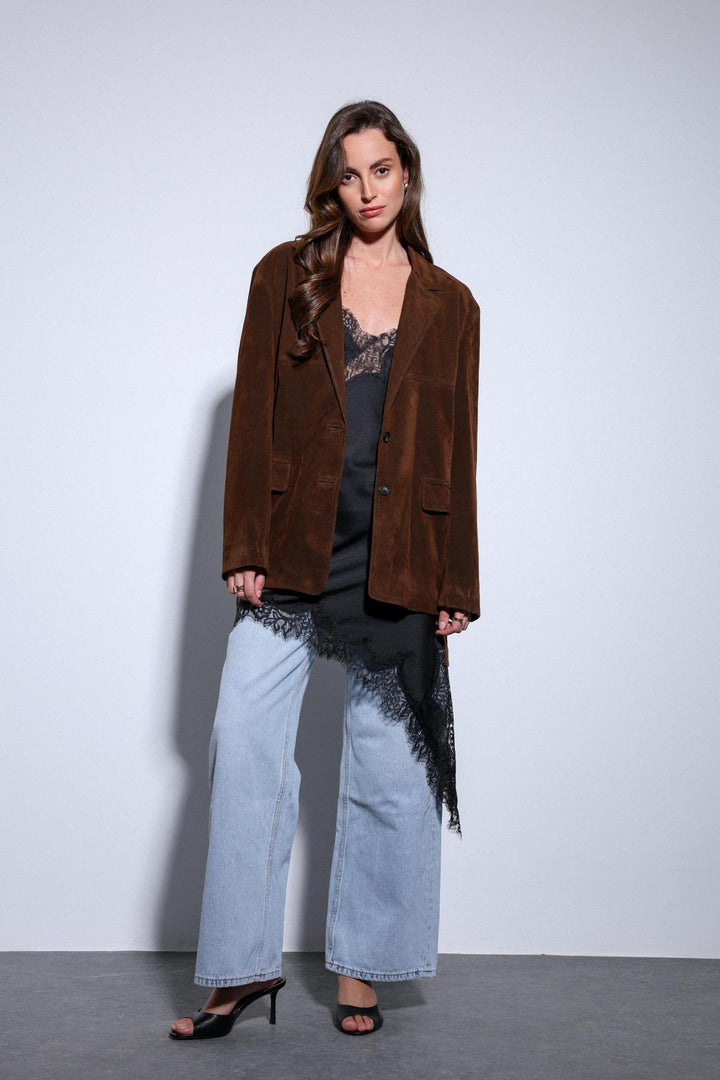 ANT Antioch Coffee Belted Suede Women's Jacket - Goshen