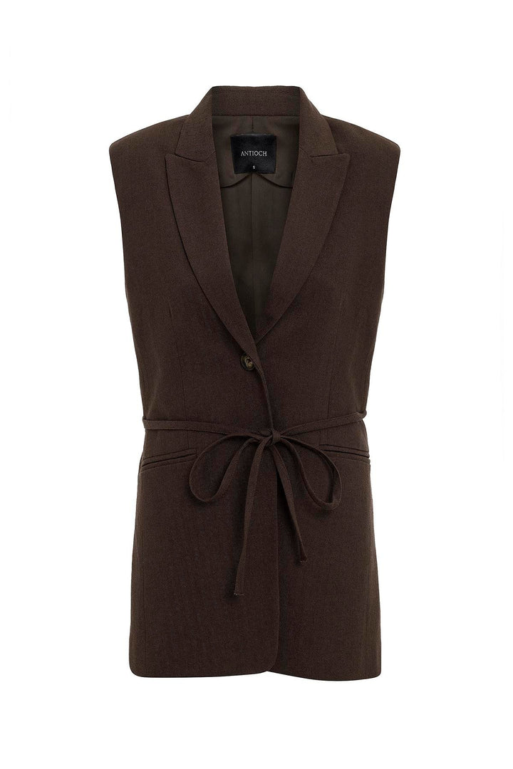 ANT Antioch Coffee Striped Women's Vest - Chimalhuacán