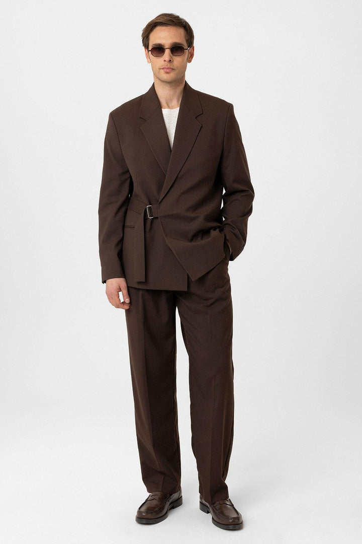 ANT Antioch Coffee Striped Relax Fit Men's Blazer Jacket - Bridgwater